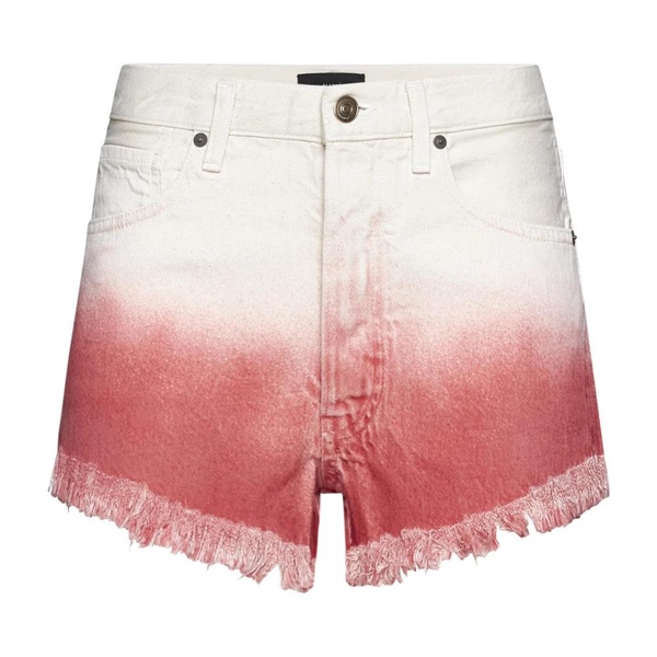 Bright Red Denim Shorts Raw Denim