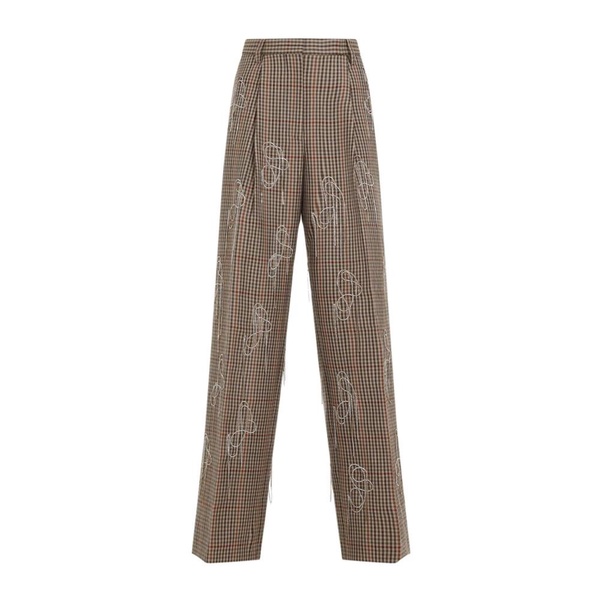 Brown Wide Wool Trousers AW24