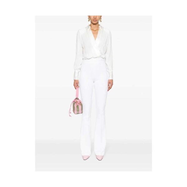 White Silk Blend Jumpsuit with Chain-Link Detailing