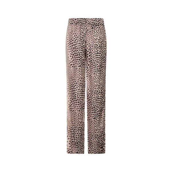 White Leopard Print Drawstring Trousers