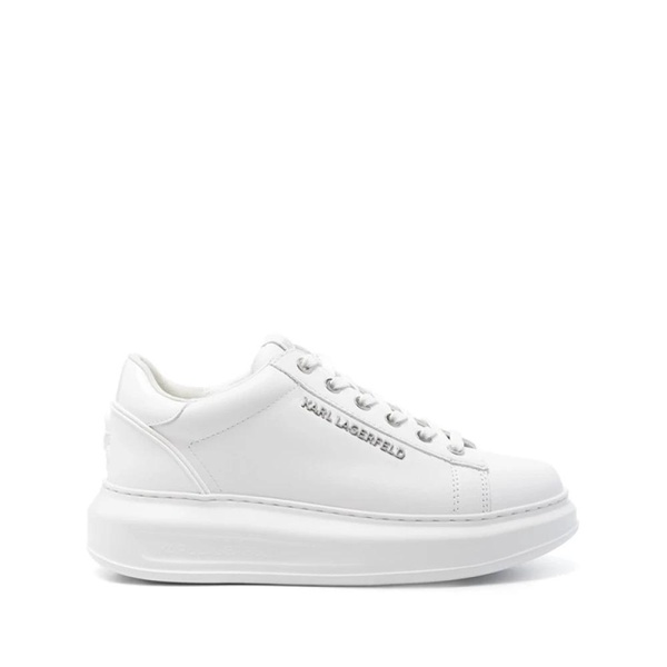 White Leather Sneakers with Logo Details