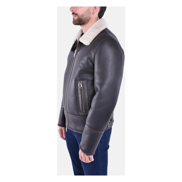 Shearling Regular Zip Jacket with Shirt Collar