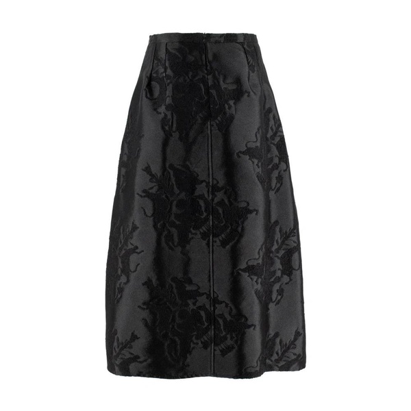 Elegant Midi Flared Jacquard Skirt