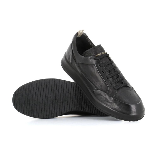 Black Leather Sneakers with Clean Design