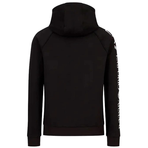 Black EA7 Sweater with Hood and Front Pocket