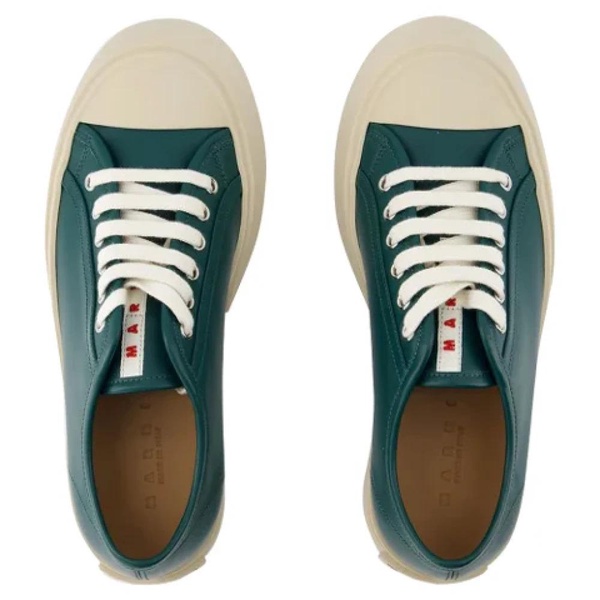 lace up sneakers -  - leather - green