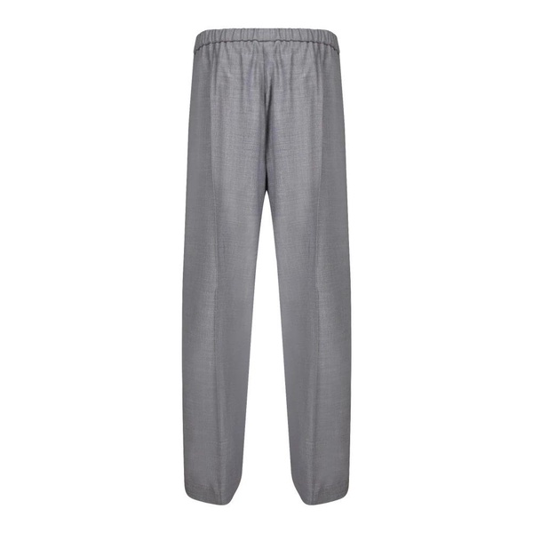 Grey Elegant Trousers Diamond Detail