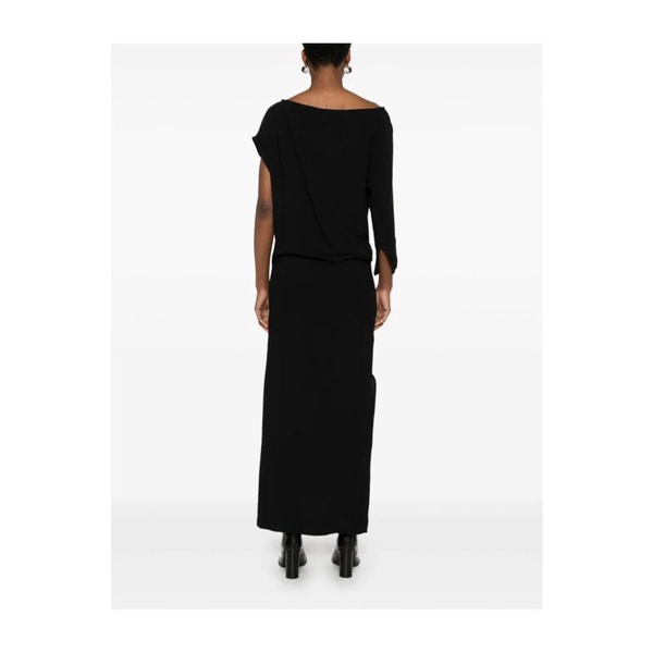 Black Asymmetric Hem Off-Shoulder Dress