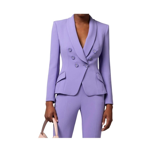 Double-breasted Blazer in Iris Crêpe