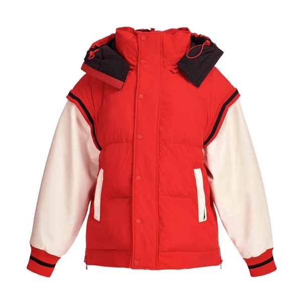 ESSTIEL ANTWERP CLASP RED HOODED PADDED JACKET