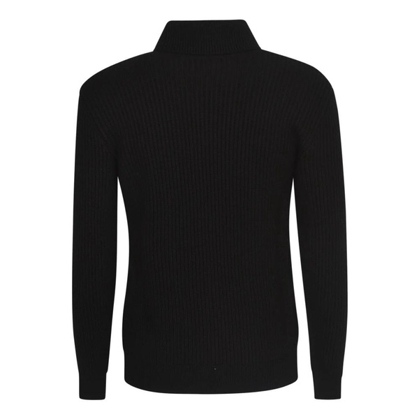 Black Ribbed-Knit Jumper AW22