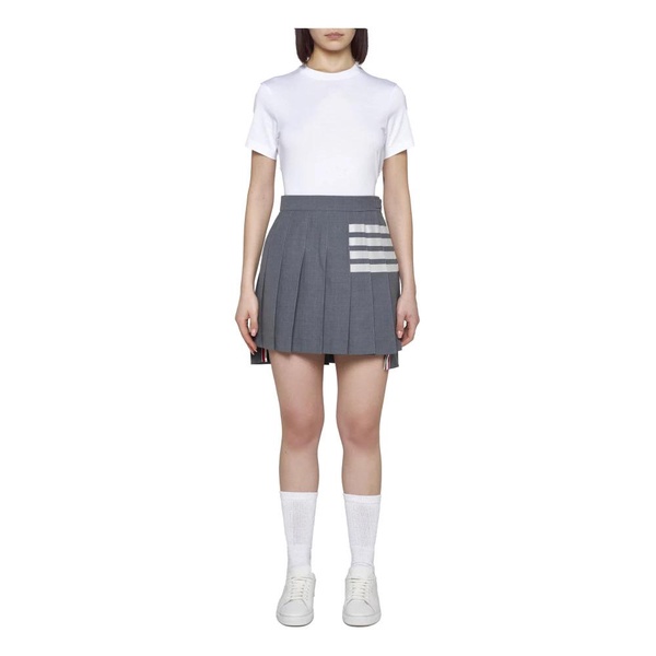 Pleated Wool Mini Skirt