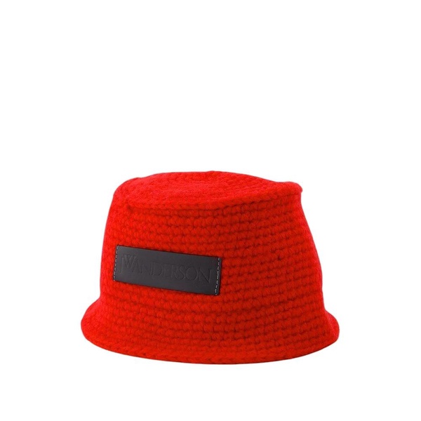 Red Synthetic Leather Bucket Hat