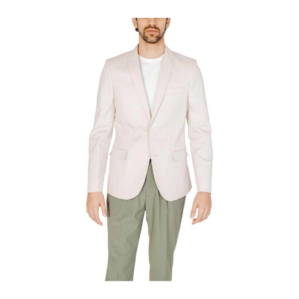 Cream Cotton Blend Suit Jacket