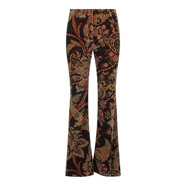 Floral Paisley Print Flared Trousers