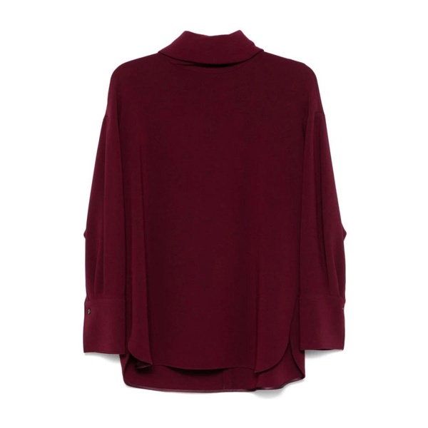 Bordeaux Red Cowl Neck Top