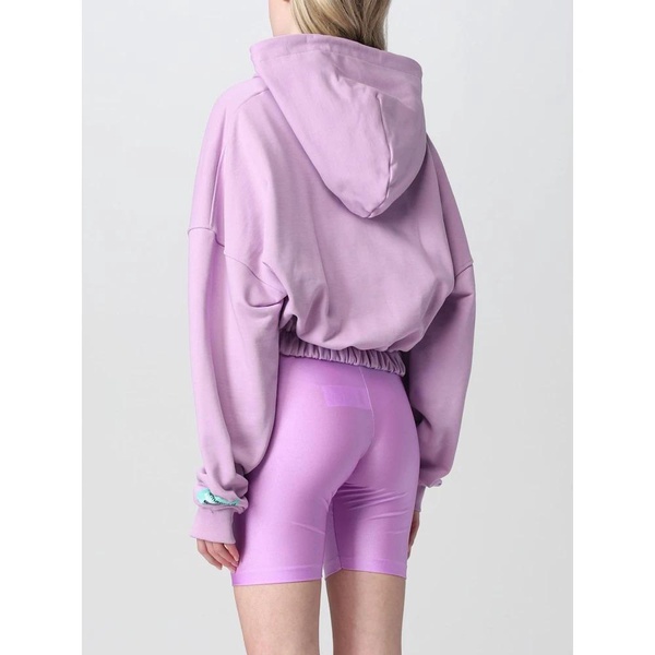 Purple Cotton Sweater with Zip Closure