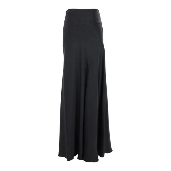 Black Silk Blend Long Skirt