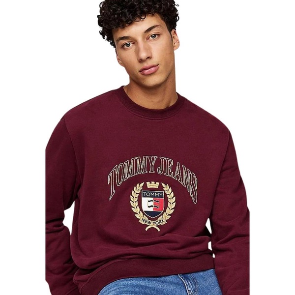 Bordeaux Cotton Sweater Iconic Emblem