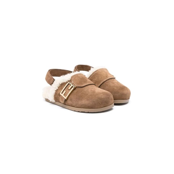 Kids Leather Sandals with FF Motif