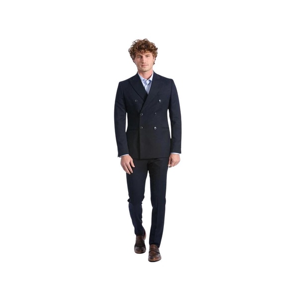 Blue Wool Double Breasted Suit