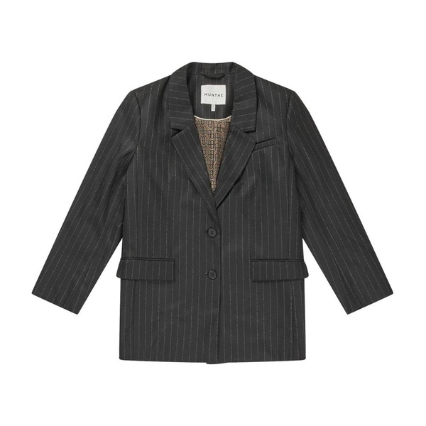 Pinstripe Blazer with Flap Pockets