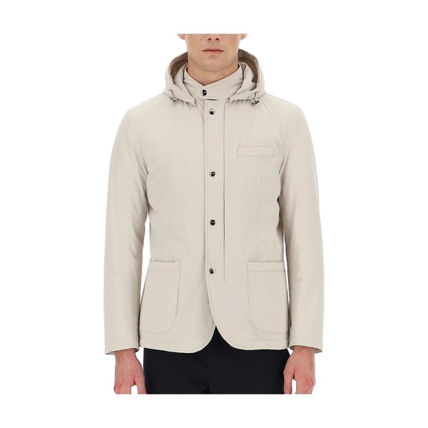 Travel Jacket Avorio Hooded Zip