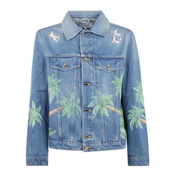 Stylish Denim Jacket with Print and Embroidery