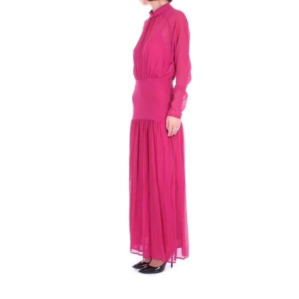 Pink Dress with Zipper and Button Closure