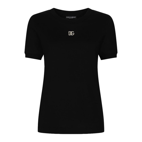 Jersey T-shirt with crystal DG embellishment