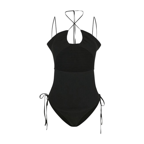 Ribbed Knit Sleeveless One-piece Swimsuit