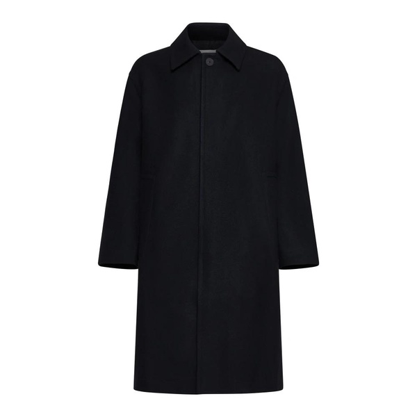 Oversized Dark Navy Wool Blend Coat