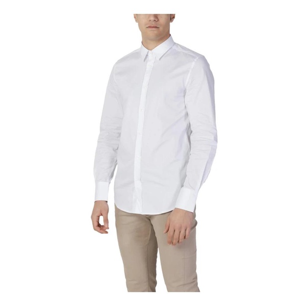 White Slim Fit Long Sleeve Shirt