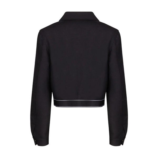 Black Wool-Blend Sports Jacket