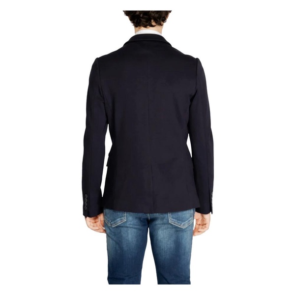 Blue Plain Blazer Button Fastening Men