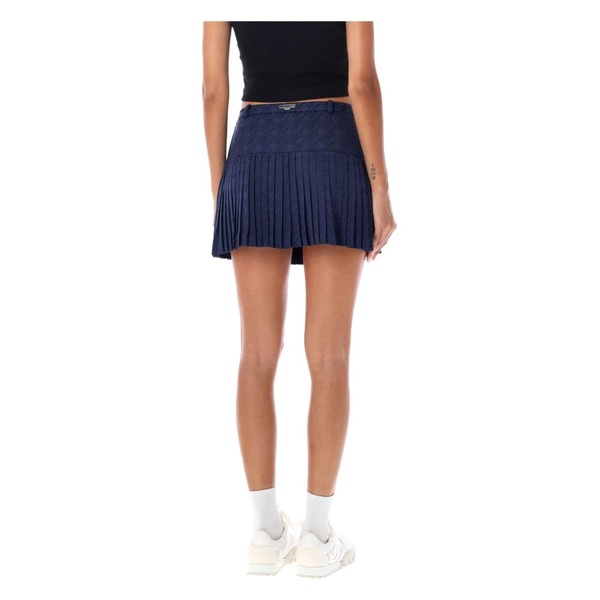 Blue Diamond Jacquard Mini Skirt