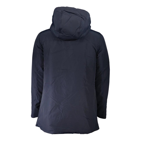 Blue Hooded Jacket with Logo