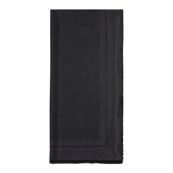 Black Lurex Thread Striped Scarf