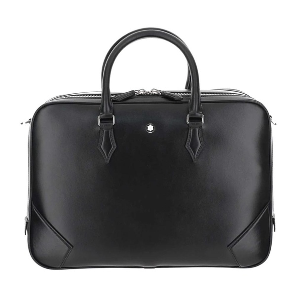 Leather Laptop Bag Double Zipper Closure