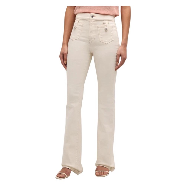 Cream Flare Jeans High Rise