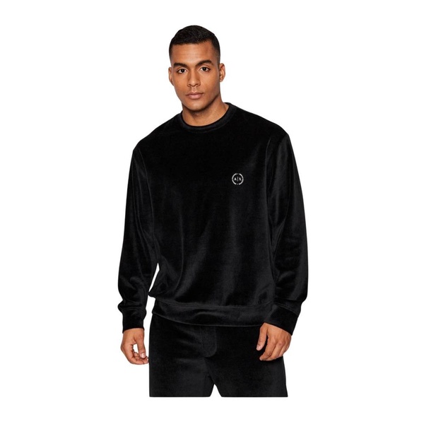 Velour Straight Sweatshirt - Noir