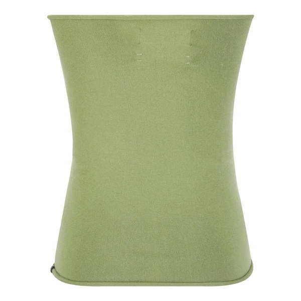 Green Cashmere Bustier Top