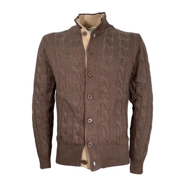 Brown Cashmere and Wool Cardigan