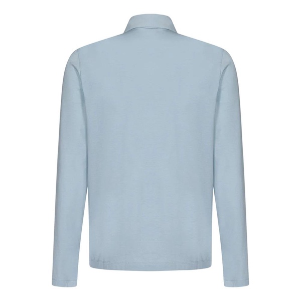 Clear Blue Polo with Three-Button Closure