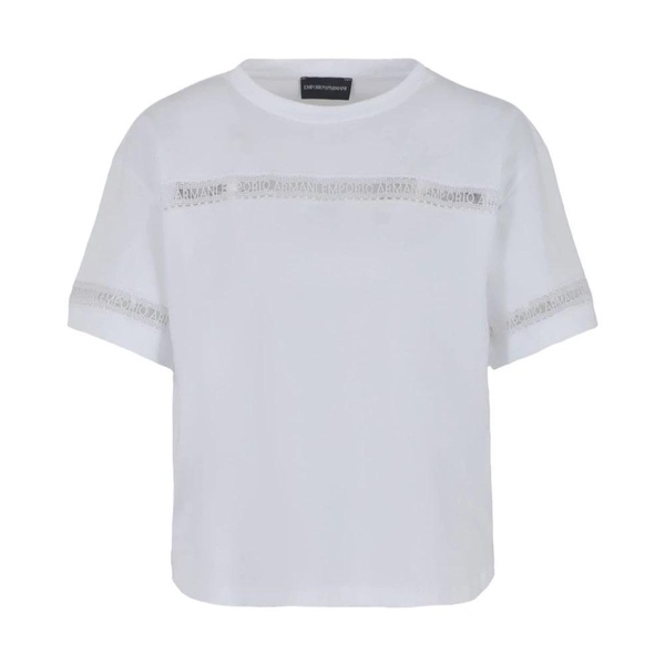 White Cotton Logo Embroidered T-shirt