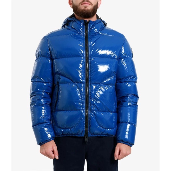 Blue Glossy Down Jacket