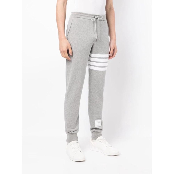 Grey 4-Bar Stripe Track Pants