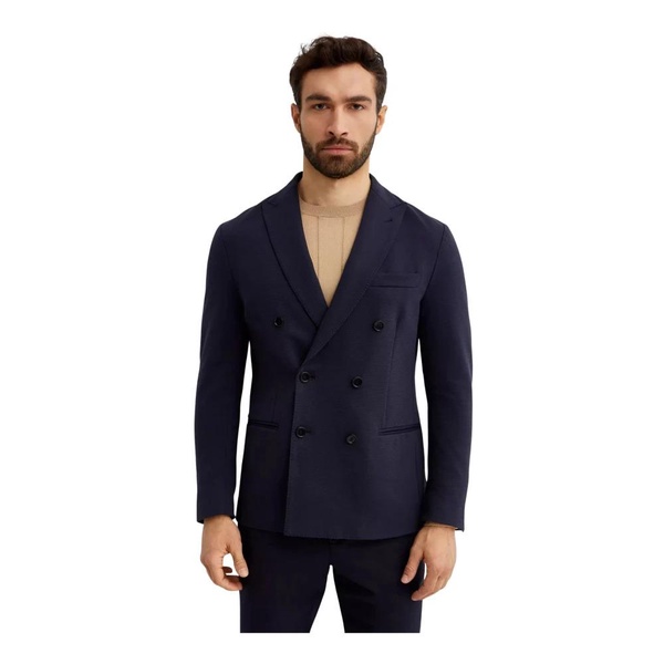 Navy Double-Breasted Blazer