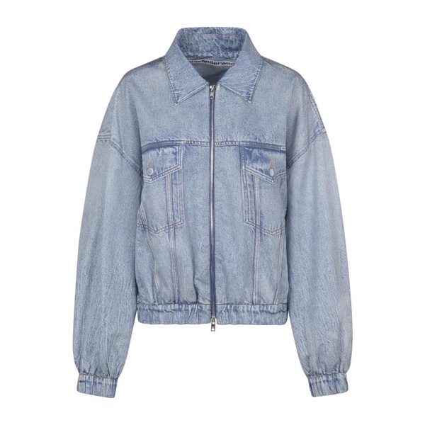 Printed Denim Bomber Jacket