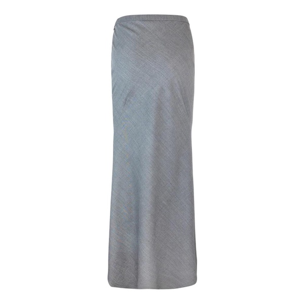 Grey Knit Elastic Waist Skirt